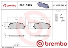 Brembo P85165NX Bremsbelagsatz für Scheibenbremse Bremsbelagsatz 