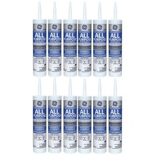GE All Purpose Silicone 1 Sealant - Clear - 10.1 oz., 12 Pack