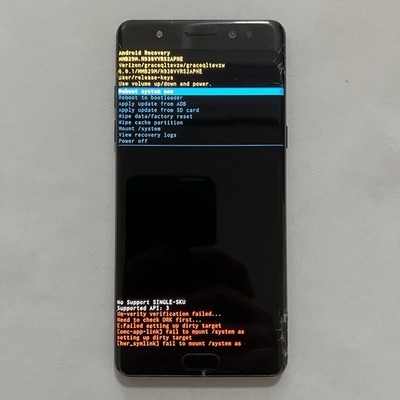 Bad Used Phone For Samsung Galaxy Note7 N930V American Version Black
