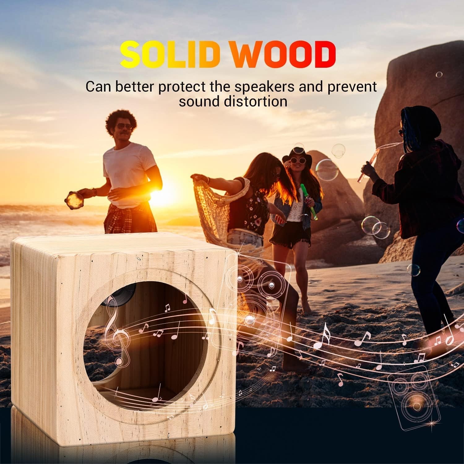 Facmogu 5in Wooden Speaker Enclosure, Speaker Empty Enclosure for Premium Speake