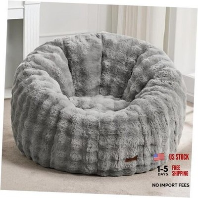 Bean Bag Chaird Bean Bag Chair for Adults Donut-Shaped Large Oversize Ash Grey