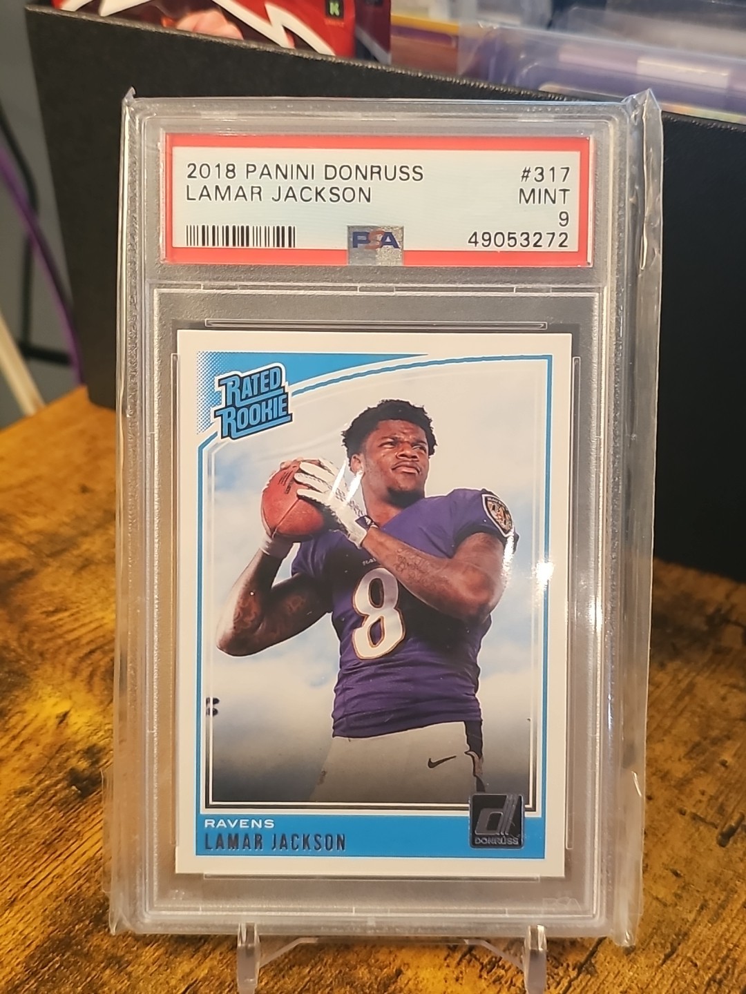 2018 Donruss - Rated Rookie Lamar Jackson #317 (RC) - PSA9 - MINT