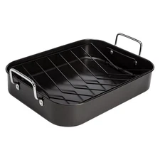 Nonstick Roasting Pan with Rack, Carbon Steel with Premium Nonstick, Oven Saf...