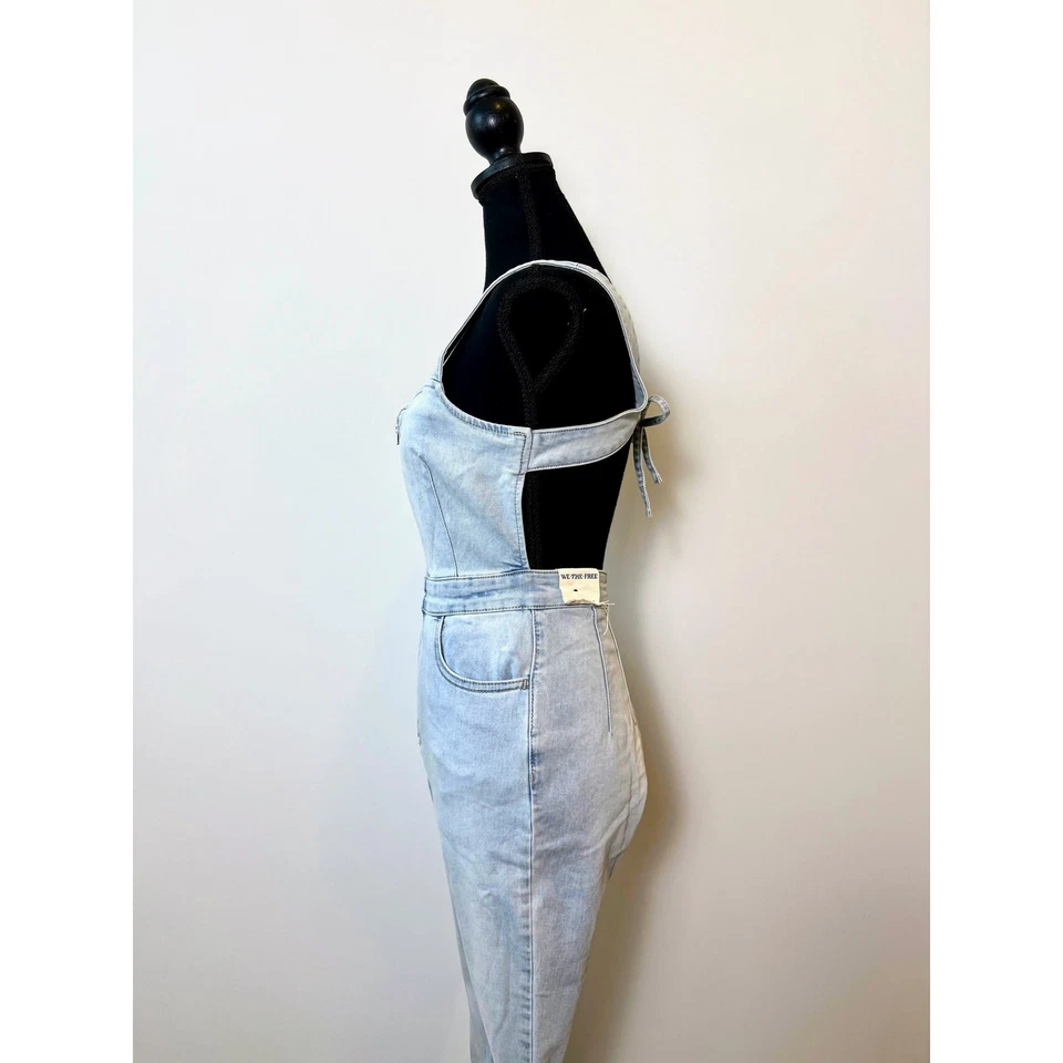 Mono vaquero de una pieza Free People We The Free CRVY 2nd Ave talla 0 azul denim Foto 3 de 4