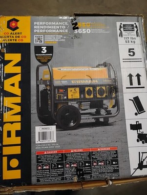 Firman 4550W Gasoline Powered Recoil Pull Start Portable Generator P03613 FIRMAN