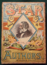 1888 McLoughlin Bros. Game: IMPROVED GAME OF STAR GAME A - AUTHORS. All 36 Cards