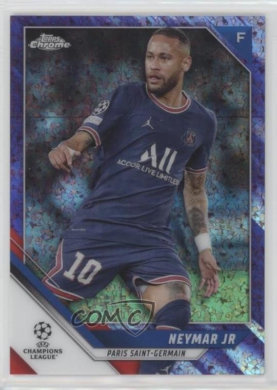 2021 Topps Chrome UCL Purple Mini-Diamond Refractor 176/250 Neymar Jr #50 03mf