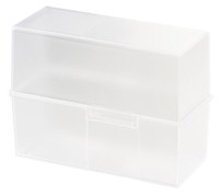 Han 975-63 Karteibox Din A5 Quer Max 500 Karten Mit Stahlscharnier Transluzent-K