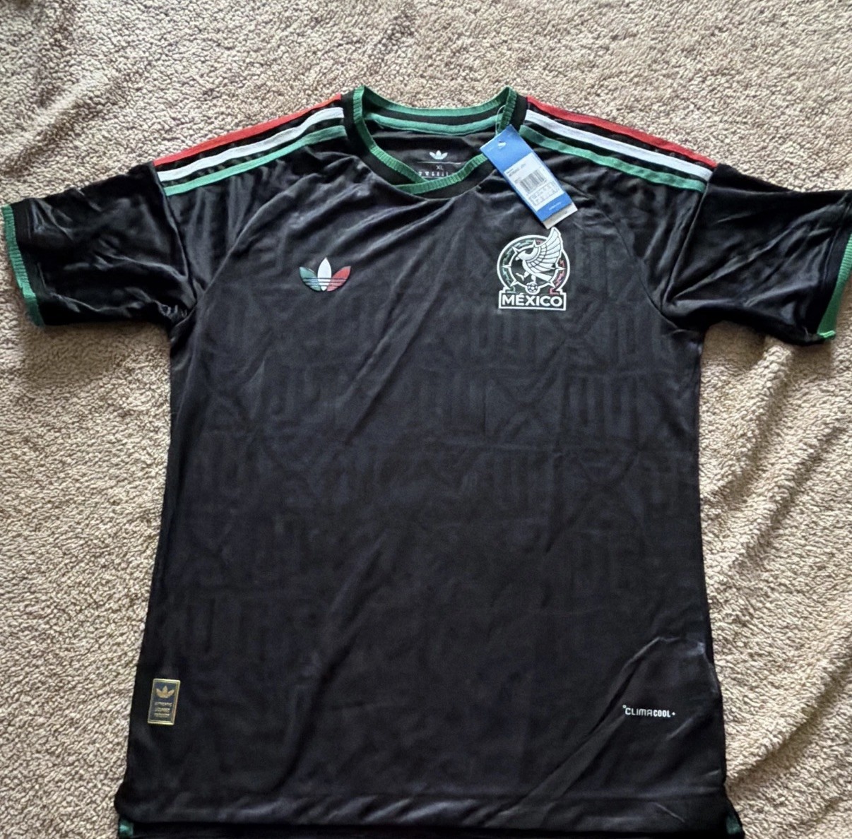 adidas Mexico National Team Soccer Jersey XL Black Green Red White Licensed