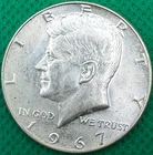 1967-P Kennedy Half Dollar BU-40% Silver -US Coin Collectable(204e)