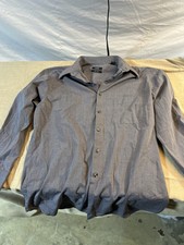 Alfani Easy Care Gray Button Up Dress Shirt 16 1/2 32-33 100 Cotton