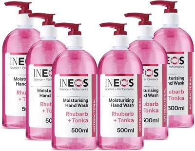 INEOS HYGIENICS INEOS - Liquid Hand Soap - Moisturising - Handwash with 500 ml (Pack of 6)