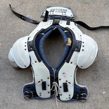 Douglas Blue White SP Football Shoulder Pads Sports Gear Adult XL 21” - 22”