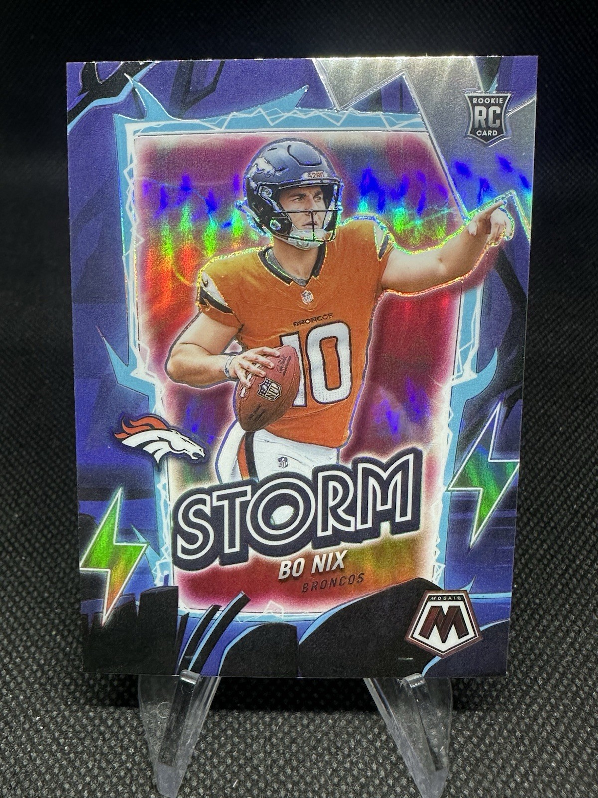 2024 Panini Mosaic - Storm Bo Nix #13 Silver Prizm (RC)