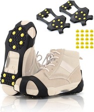 Ice Cleats Snow Grips, Non-Slip Traction Crampons 10 Steel Studs with Extra 2...
