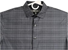 Kenneth Cole Men's Dress Shirt Medium 15.5-34/35 Gray Wrinkle Free Regular Fit