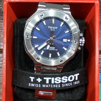 Tissot T-Race Powermatic 80 Automatic Blue Dial Date 100m 45mm Steel w/ Box