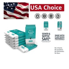 Convenient Flushable Toilet Wipes - 12 Packs of 42, Hypoallergenic Clean