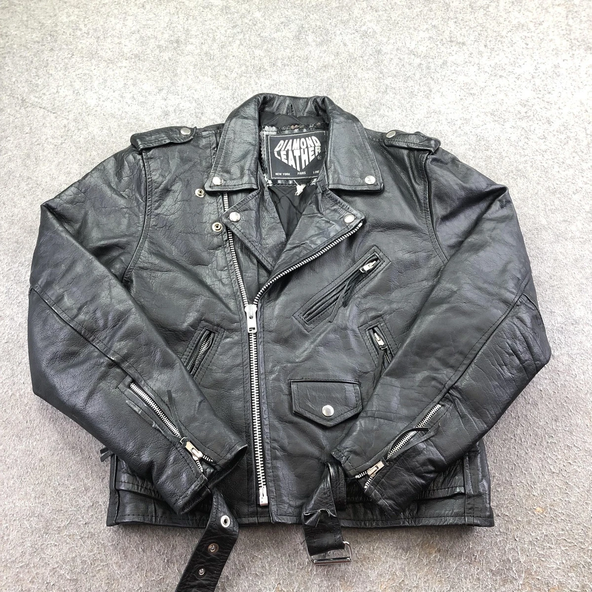 diamond leather jacket products for sale | eBay