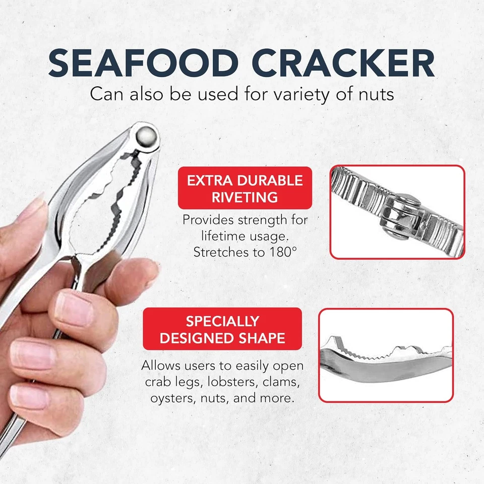 Crab Leg Crackers and Picks, Set of 4 Easy-To-Use Lobster Crackers & Stainless S - Image 3 of 4
