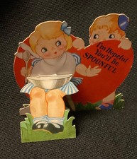 Vintage Miss Muffet Valentine Card c. 1940s Carrington