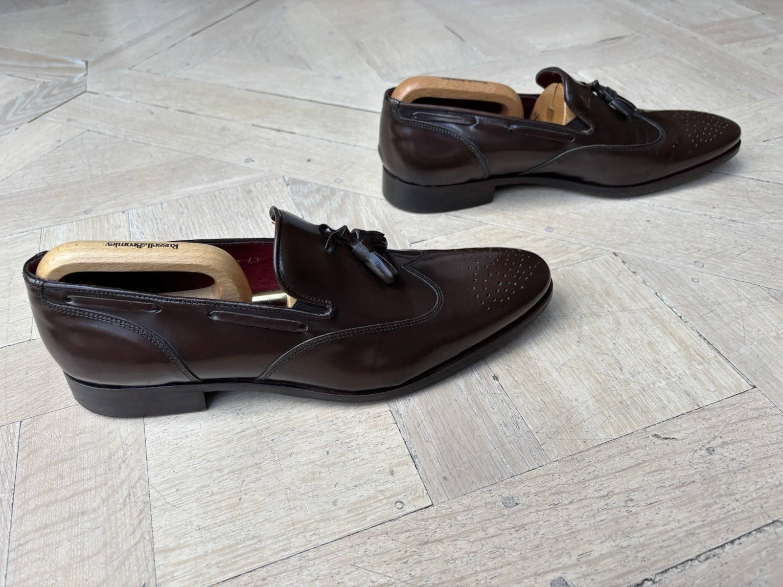 Versace 1969 Brogues slip on in pelle marrone lucido UK9 US10 EU43