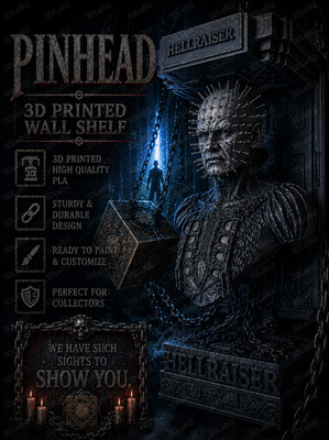 Horror Hellraiser Pinhead Like 5x5 Top Floating Wall Shelf Collectible New