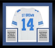 Framed Amon-Ra St. Brown Detroit Lions Signed Nike Vapor Fuse Limited Jersey