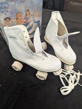 Chicago Co White Leather Junior Patriot Roller Skates Size 4
