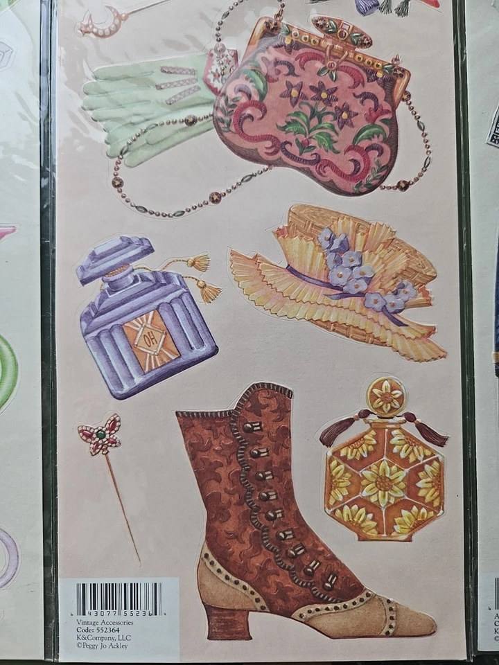 3 - Pegatinas en relieve K&Company álbumes de recortes accesorios antiguos de colección hora del té Foto 4 de 4