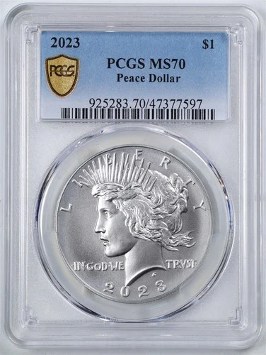 2023 $1 Peace Silver Dollar MS70 PCGS 47377597