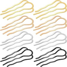 8 Pieces Metal Hair Accessories - Fork Clips, Side Combs, 4 Prong U-Shape Sti...