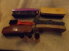 Lot of 9 Vintage SHOE SHINE BRUSHES, 1 SUPERIOR 7025, 1 SILVER HORSE