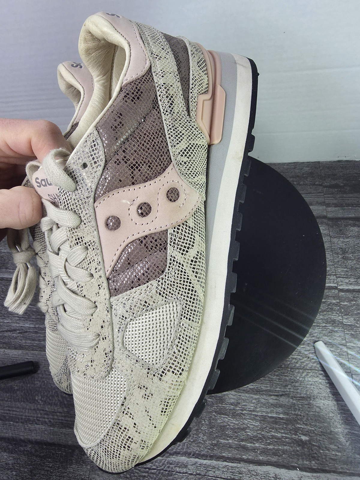 Saucony Shadow Original Beige Python Womens Size … - image 3