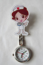 Nurses Fob Watch Women Ladies Watch Cute Cartoon Doctor Clip-on Hanging Quartz