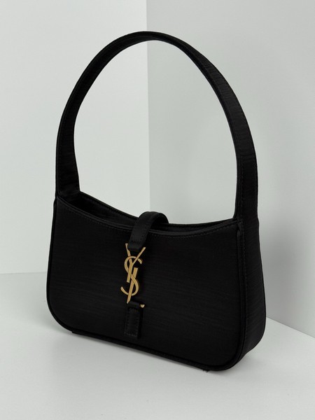 Saint Laurent Le 5 A 7 Mini YSL Women's Shoulder Bag in Black Satin C-3