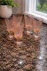 Vintage Indiana Pink Depression  Wine/ Goblet Glasses.Madrid Pattern. 5