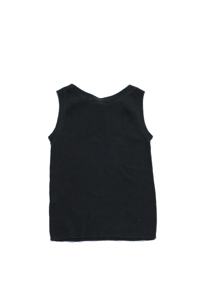 Bonpoint девочек хлопок эластичной ребристый круглый вырез пуловер Майка серый размер 10 - Изображение 2 из 4