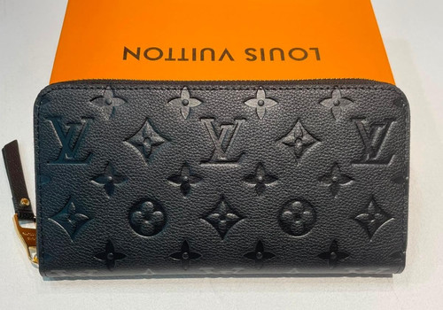 Louis Vuitton Monogram Empreinte Zippy Wallet Noir Black LV M61868 Authentic