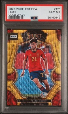 2022 Panini Select FIFA Pedri #8/10 PSA 10 Gem Mint Gold Prizm #175 Soccer Card