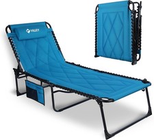 Oversized Camping Cot VILLEY Foldable Padded Chaise Lounge