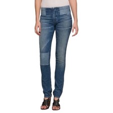 Vince Patchwork Skinny Jeans Womens Size 26 Blue Stretch Denim Made in USA