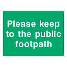 Keep to Public Footpath Sign or Sticker | COUN0074
