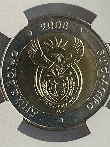 2008 South Africa 5 Rand Nelson Mandela's 90th Birthday Coin NGC MS66 - Picture 4 of 4
