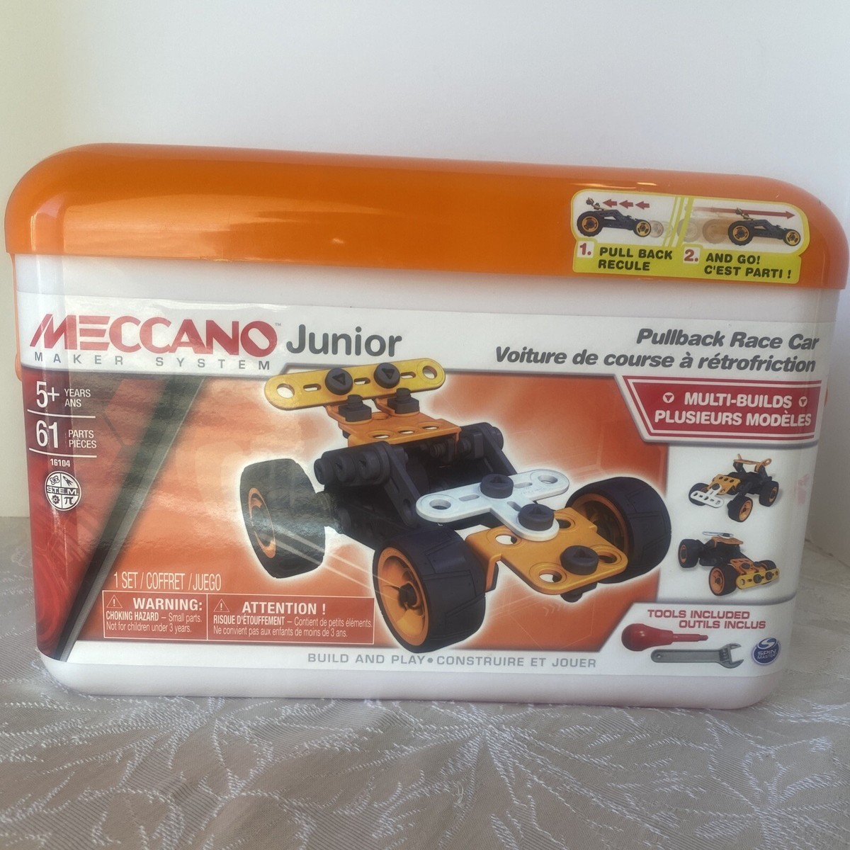 Meccano Junior Maker System Pullback Race Car Set No tools