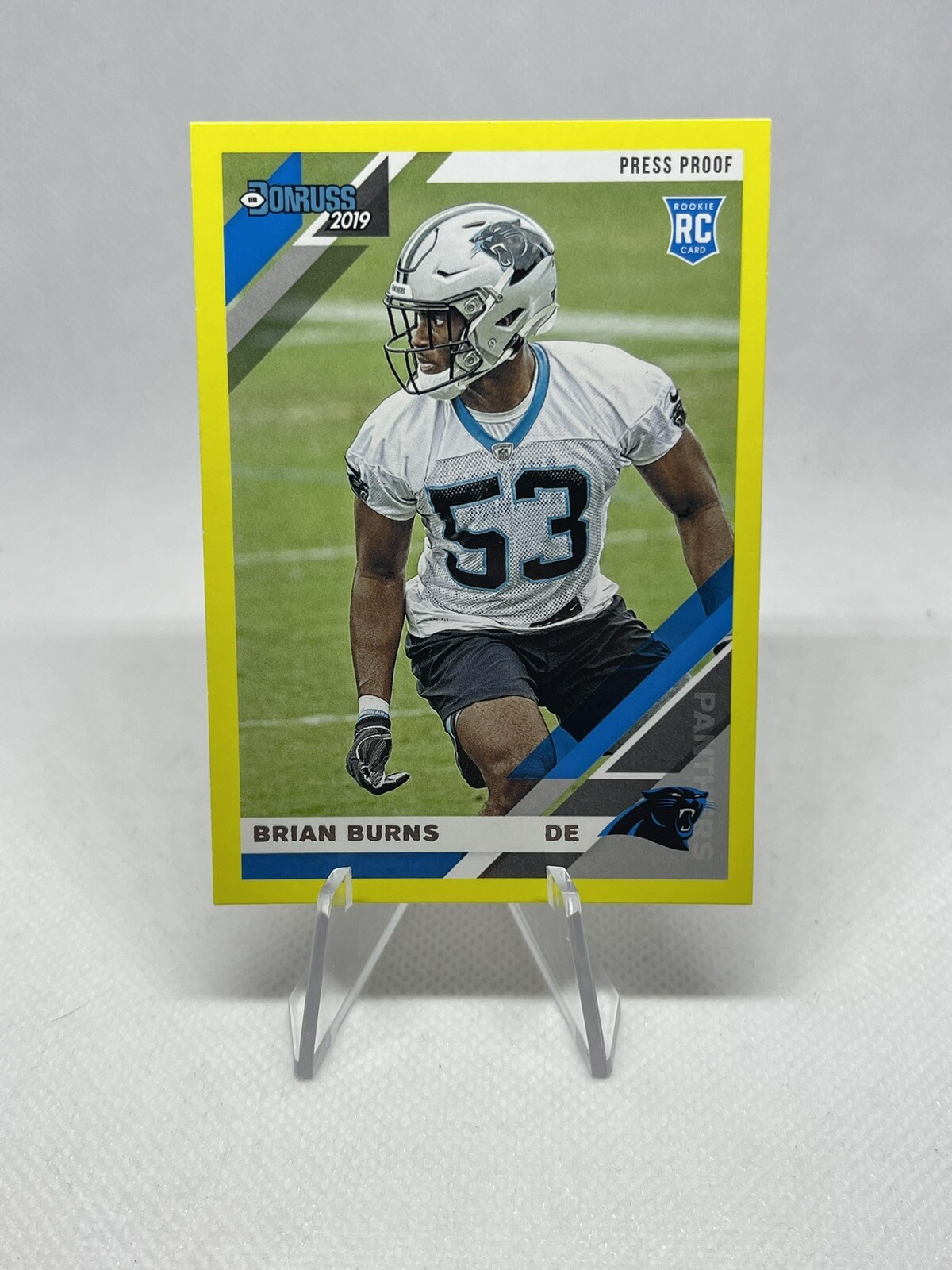 2019 Donruss Football Yellow Press Proof RC #256 BRIAN BURNS Carolina Panthers