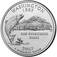 2007 D Washington State Quarter.  Uncirculated From US Mint roll.