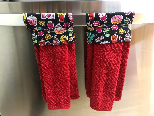  Juego de 2 toallas de cocina colgantes hechas a mano para platos Foto 2 de 4