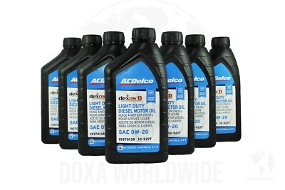 (x7) ACDelco 10-9277, 19370138 0W-20 dexosD Diesel Motor Oil  - 3.0L LM2 Duramax