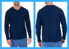 Nautica  Long Sleeve Henley Casual Lounge Sleep Shirt Men's Size 2XL 38 NWT